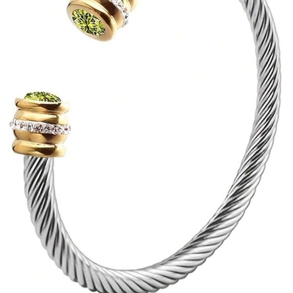 Stainless Steel Birthstone Cable Bracelets - Picture 3 of 11